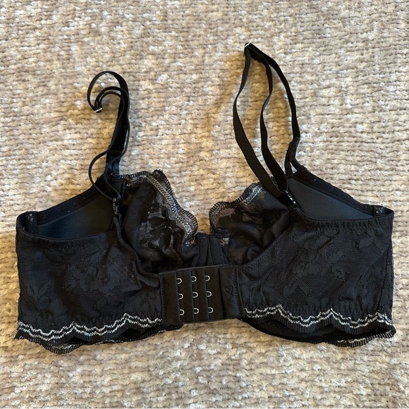 Victoria's Secret Black & Silver Dream Angels Push-Up without Padding Bra 34DDD - Picture 2 of 7